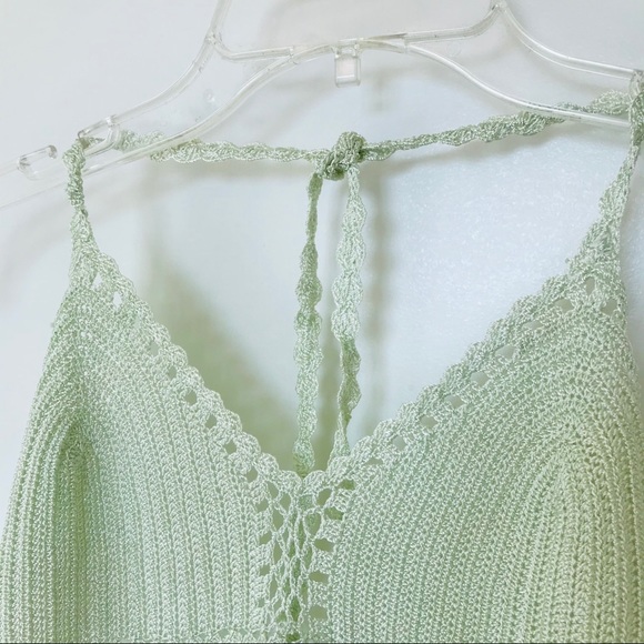 Knit Crop Top in mint green - Picture 3 of 5